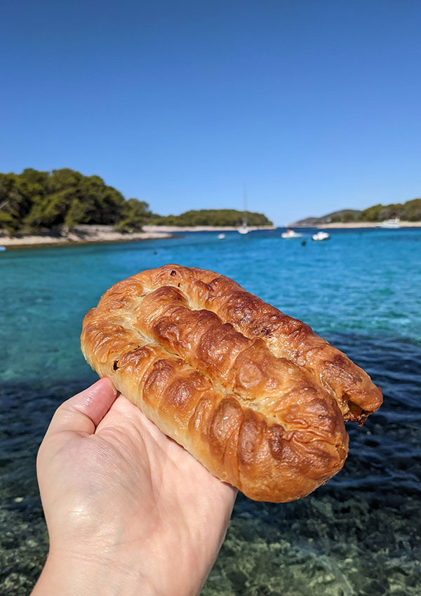Burek for breakfast in Hvar