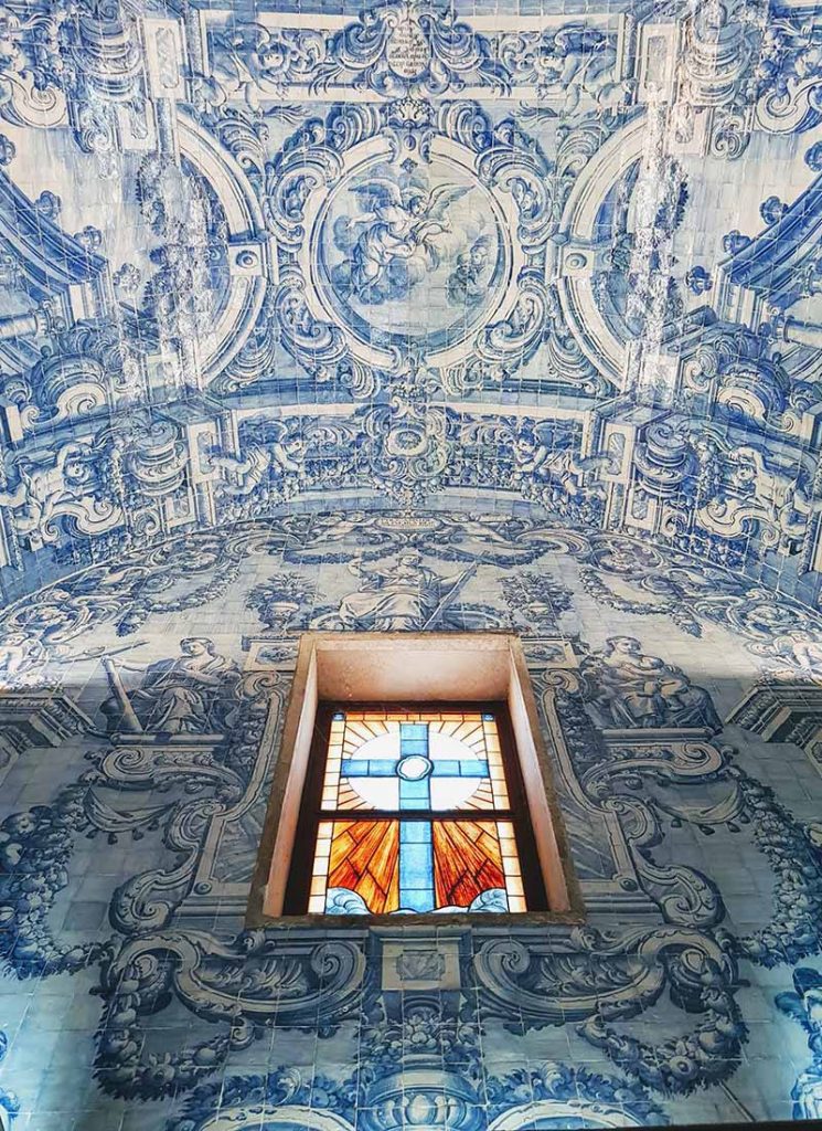Blue tiles in Igreja de São Lourenço, Algarve, Portugal