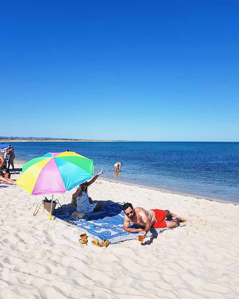 Sand island off the coast of the Algarve, Portugal