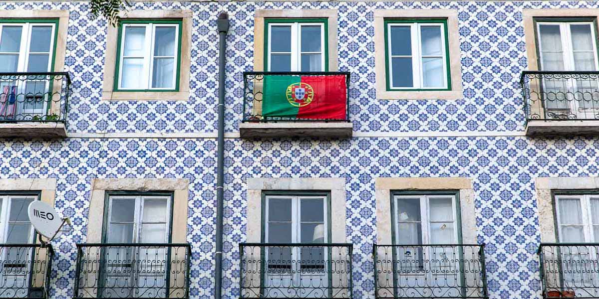 Lisbon tiles azulejos blue