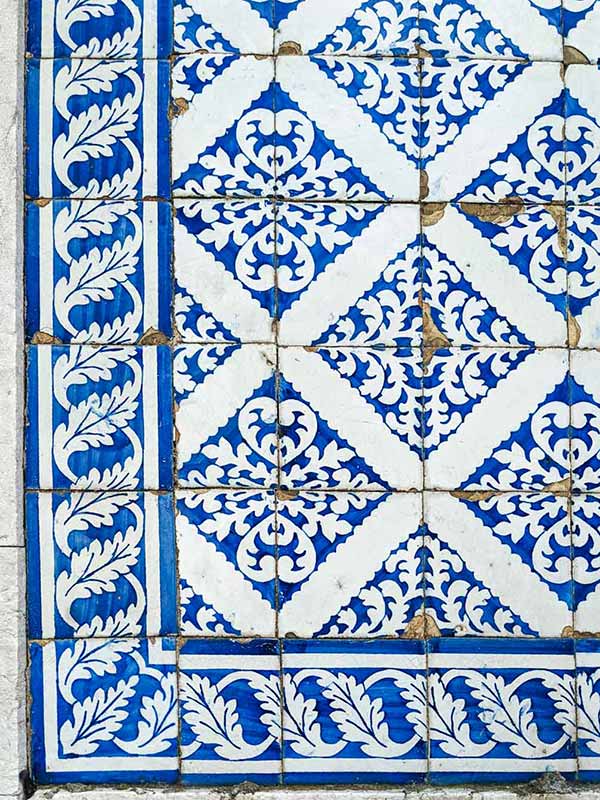 Lisbon tiles azulejos blue