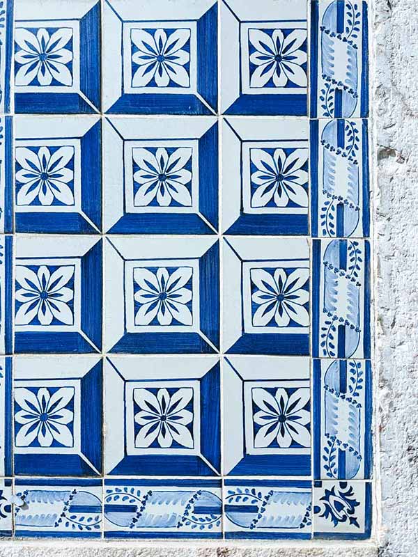 Lisbon tiles azulejos blue