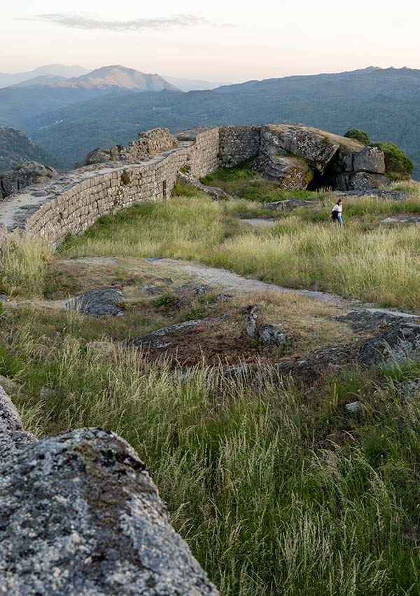 The castle at Castro Laboreiro snakes across the hill