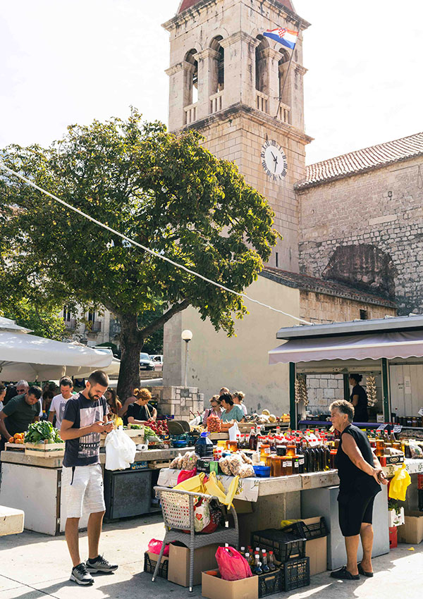 Makarska old town on the Dalmatian Coast in Croatia