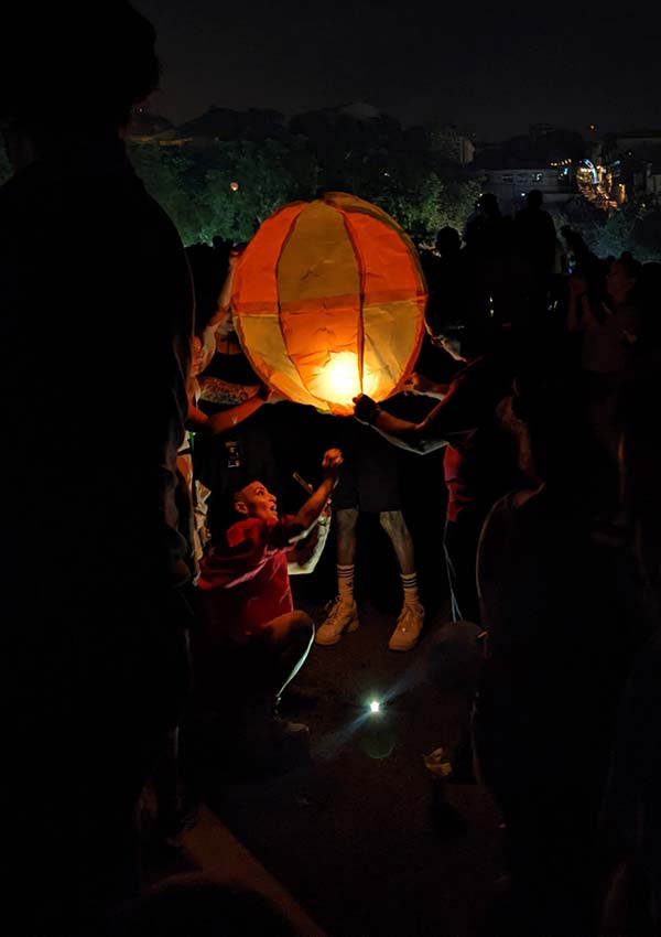 Porto at night during São João festivities