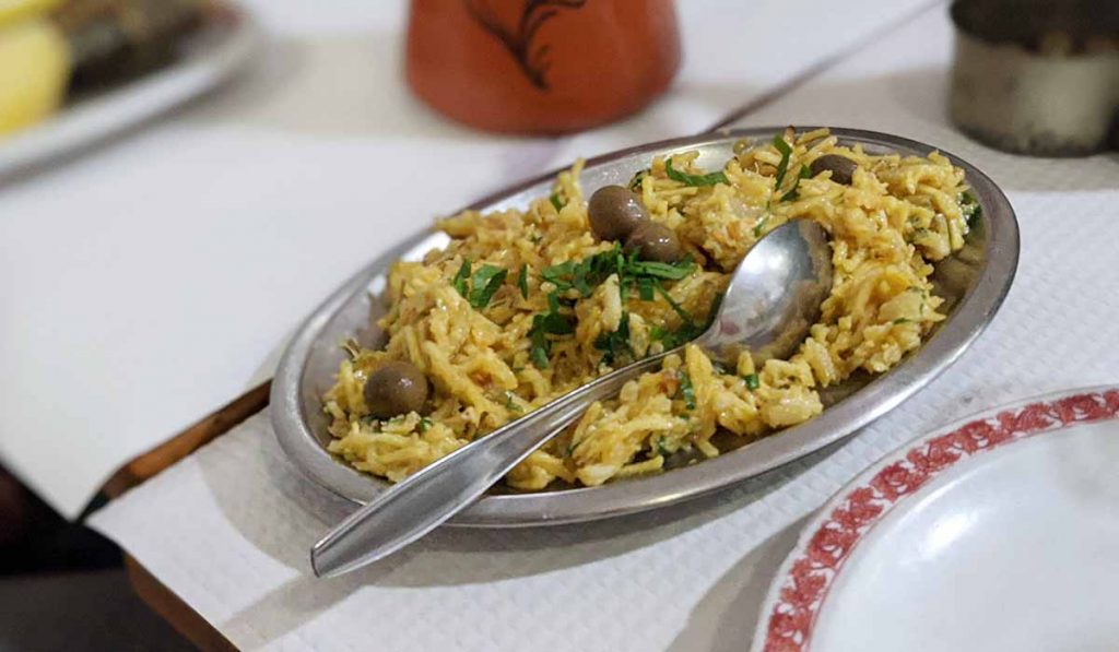 Bacalhau à Brás (salted cod a lá Bras) dish, Portugal