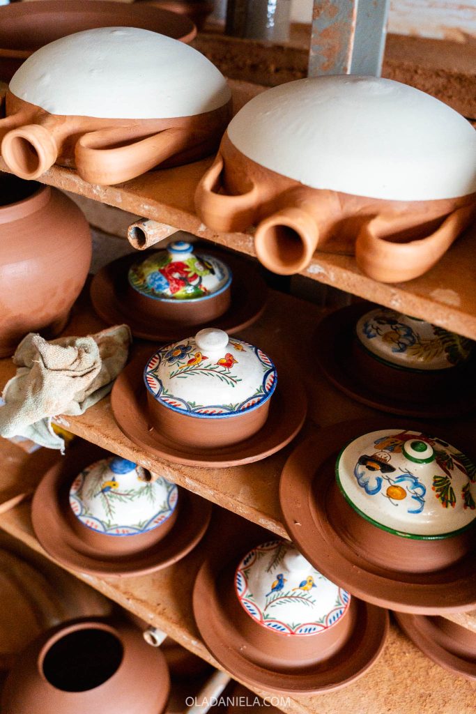 Terracotta pieces at Olaria XT or Xico Tarefa's pottery workshop in Redondo, Alentejo