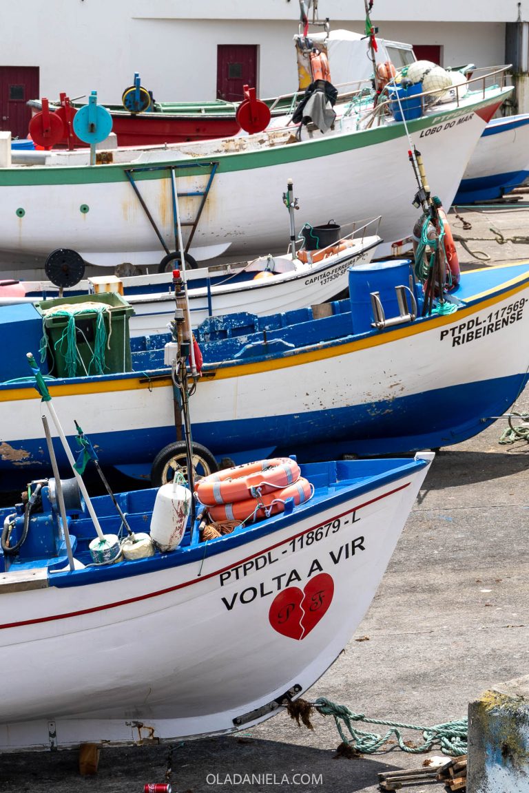Boats in the harbour at Lagoa on São Miguel Island, Azores
