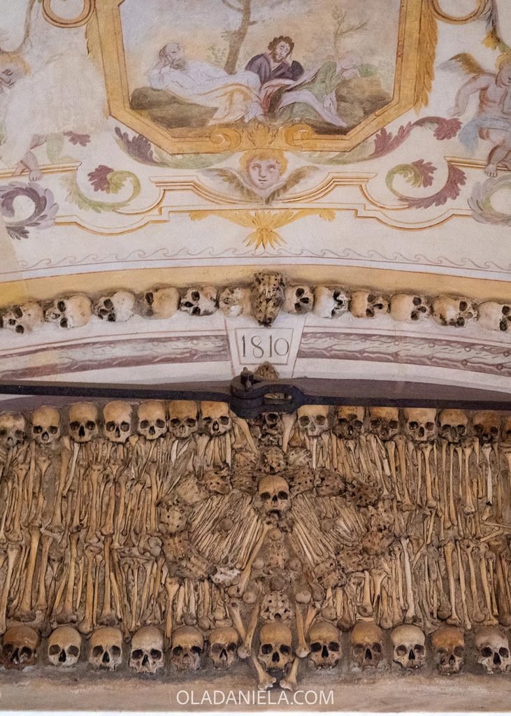 Evora's Bone Chapel or Capela dos Ossos is one of the more sombre things to do in Evora