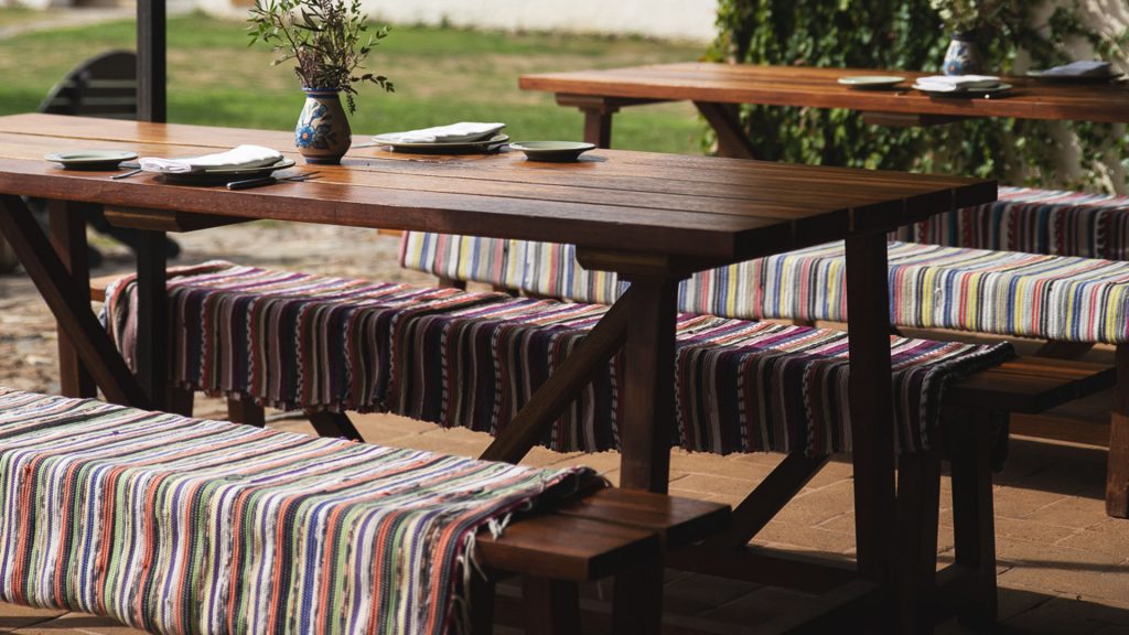 T-shirt fabric rugs at São Lourenço do Barrocal, Portugal